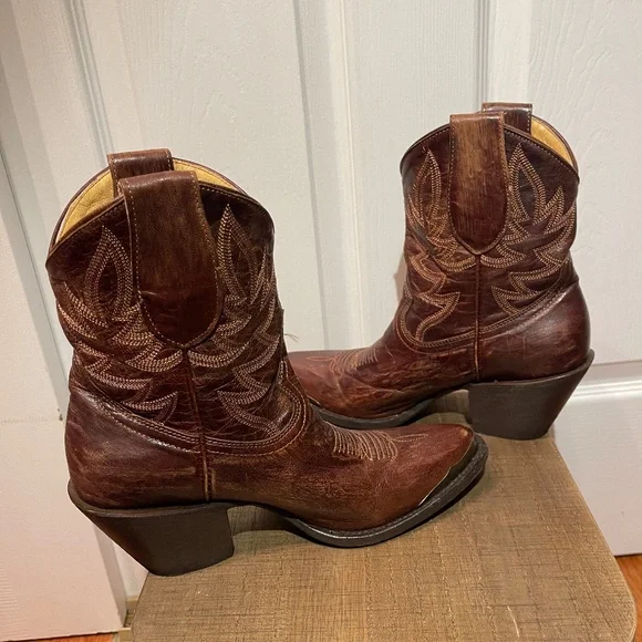 IDYLLWIND Miranda Lambert WHEELS BROWN LEATHER WESTERN BOOTIES Size 6.5 - Picture 5 of 8